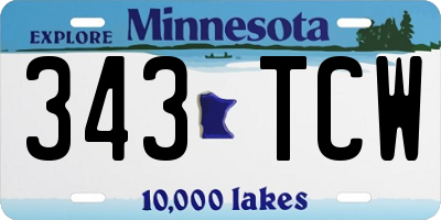 MN license plate 343TCW