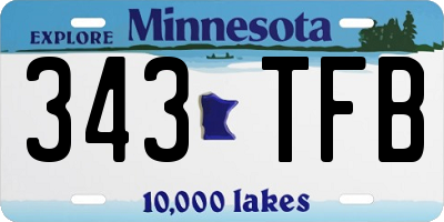 MN license plate 343TFB