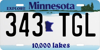 MN license plate 343TGL