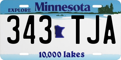 MN license plate 343TJA