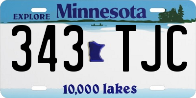 MN license plate 343TJC