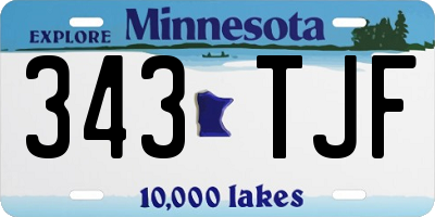 MN license plate 343TJF