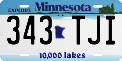 MN license plate 343TJI