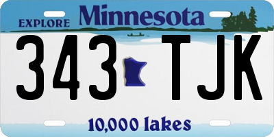 MN license plate 343TJK