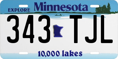 MN license plate 343TJL