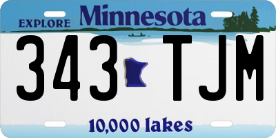 MN license plate 343TJM