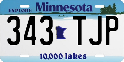 MN license plate 343TJP