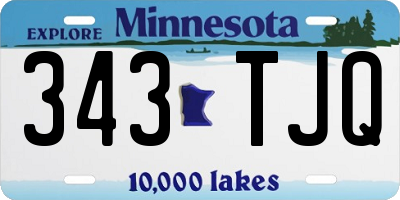 MN license plate 343TJQ