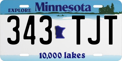 MN license plate 343TJT