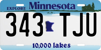 MN license plate 343TJU