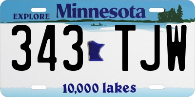 MN license plate 343TJW