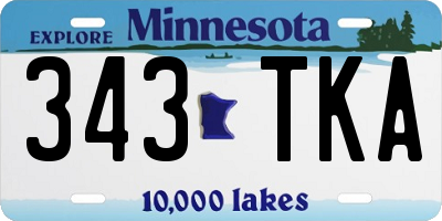 MN license plate 343TKA