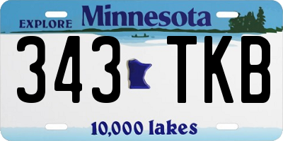 MN license plate 343TKB