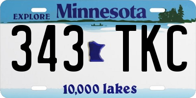 MN license plate 343TKC