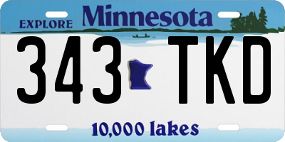 MN license plate 343TKD