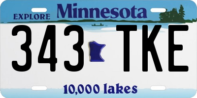 MN license plate 343TKE