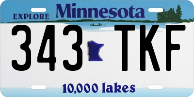 MN license plate 343TKF