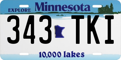 MN license plate 343TKI