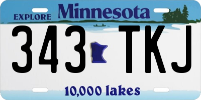 MN license plate 343TKJ