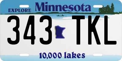 MN license plate 343TKL