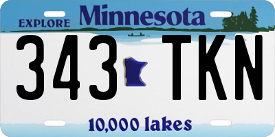 MN license plate 343TKN