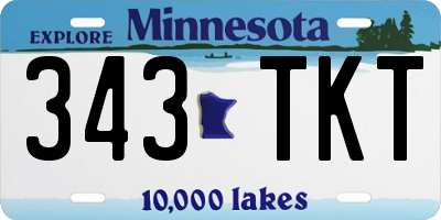 MN license plate 343TKT