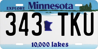 MN license plate 343TKU