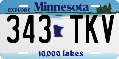MN license plate 343TKV