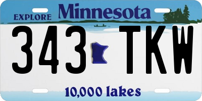 MN license plate 343TKW