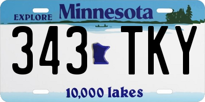 MN license plate 343TKY