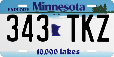 MN license plate 343TKZ