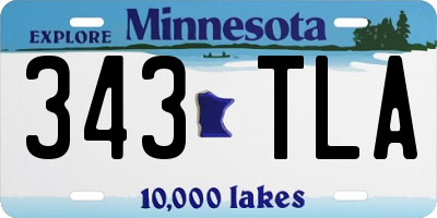 MN license plate 343TLA