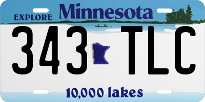MN license plate 343TLC