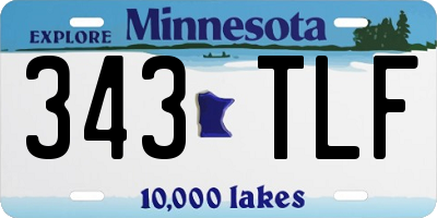 MN license plate 343TLF