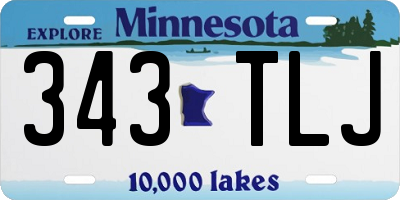MN license plate 343TLJ