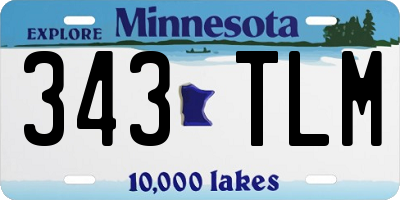 MN license plate 343TLM