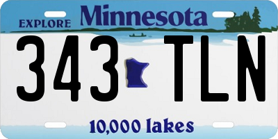 MN license plate 343TLN