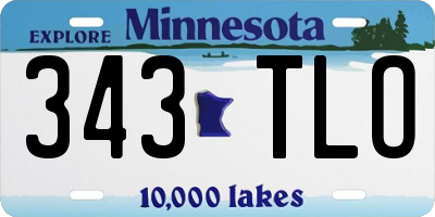 MN license plate 343TLO