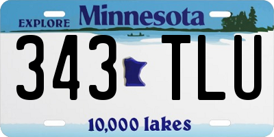 MN license plate 343TLU