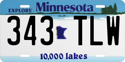 MN license plate 343TLW