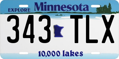MN license plate 343TLX