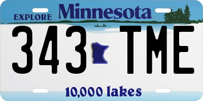 MN license plate 343TME