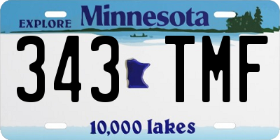 MN license plate 343TMF