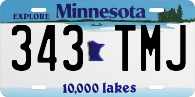 MN license plate 343TMJ