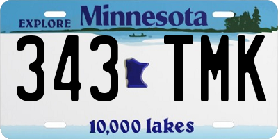 MN license plate 343TMK