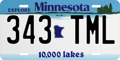 MN license plate 343TML