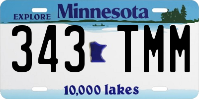 MN license plate 343TMM