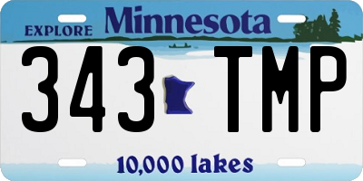 MN license plate 343TMP