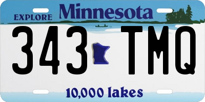 MN license plate 343TMQ