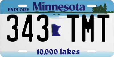 MN license plate 343TMT